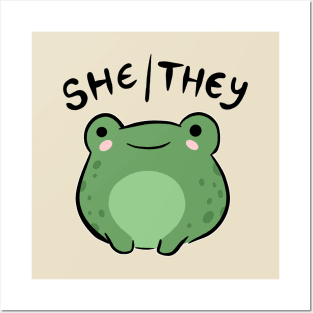 She/They Frog: Cute Nonbinary Aesthetic Celebrating LGBTQ+ Identities with Kawaii, Genderqueer & Trans Inclusion Posters and Art